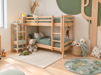 Lit Juneau et chevet haut room